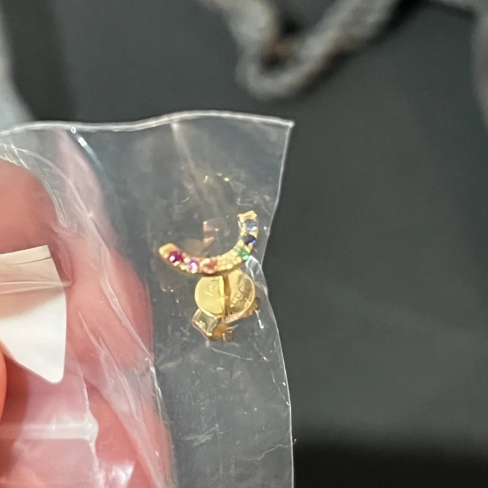 EF Collection Single Rainbow Stud 14k yellow gold EF-60416S-YG.